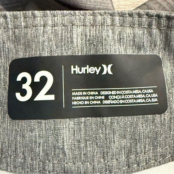 Hurley Grey Stripe Phantom Pinline Boardshorts Swim Board Shorts Size 32 - Picture 11 of 11